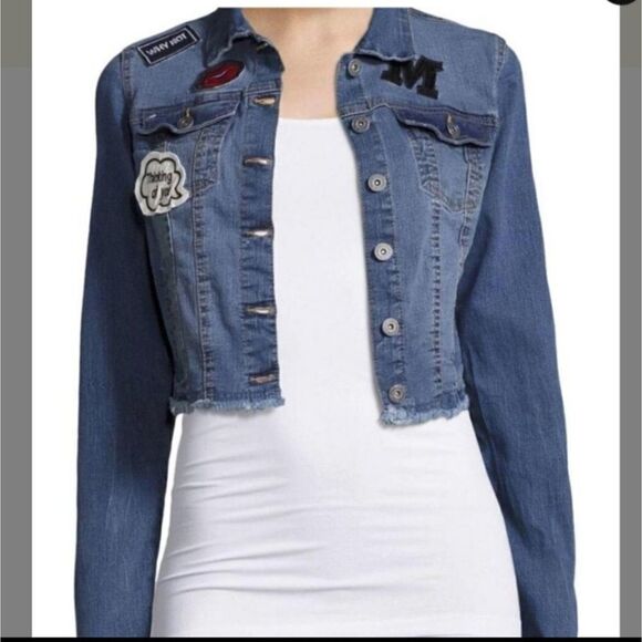 C&C California Patch Denim Jean Jacket Size Medium - Picture 2 of 6